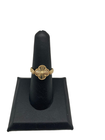 14K Gold Flower Ring Double Side