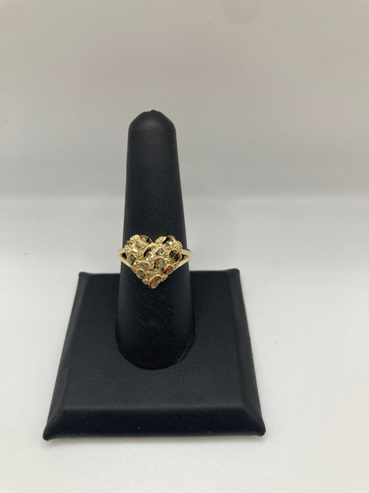 14K Gold Heart Nugget Ring